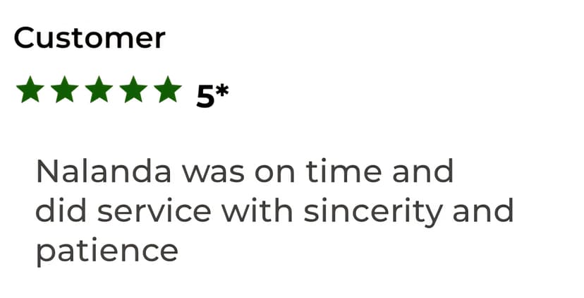 5-star customer review about fantastic experience, friendliness and comfort throughout the process